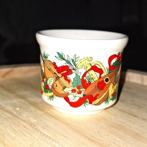 Christmas musical instruments votive holder vintage 1990's